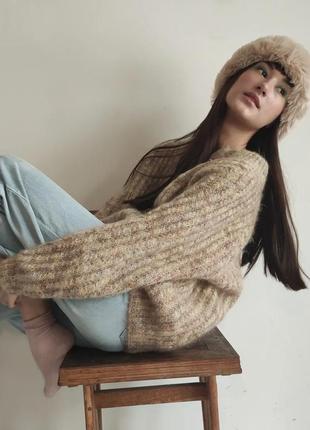 Пов'язка на голову экомех кардиган вінтаж шерсть