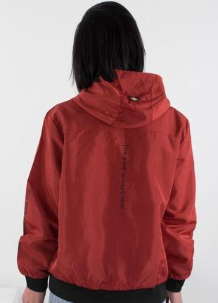 Стильная красная черная осенняя весенняя демисезон куртка ветровка бомбер двусторонняя трансформер2 фото