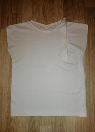 Блузка кофта белая с коротким рукавом3 фото