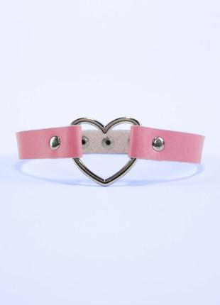 💖рожевий милий чокер з сердечком прикраса на шию нашийник лоліта косплей аніме подарунок дівчині💖