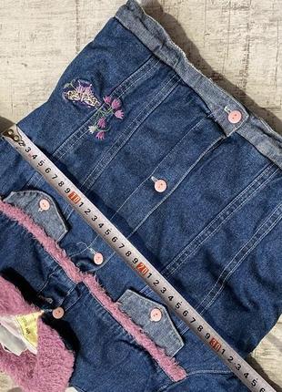 💕💙💕куртка джинсовка для девочки на утеплителе8 фото