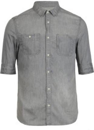 Новая рубашка джинсовая серая *allsaints* 'origin hs shirt' 50-52р6 фото