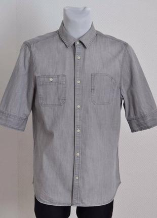 Новая рубашка джинсовая серая *allsaints* 'origin hs shirt' 50-52р