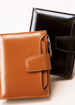 Жіночий шкіряний гаманець рудий2 фото
