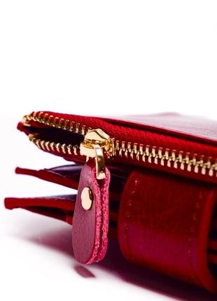 Жіночий шкіряний гаманець рудий7 фото