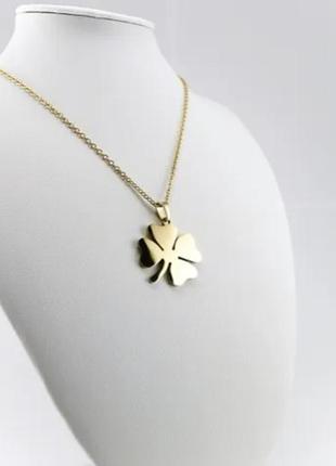 Подвеска клевер, кулон клевер на удачу