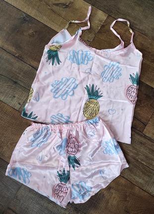 Пижама набор шорты майка летний женский для девочки женский s-m2 фото
