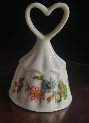 Колокольчик ручной керамика подарок сувенир сердце сердечко цветы1 фото