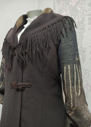 Франція шикарне дизайнерське пальто  люкс бренд шерсть  шаль6 фото