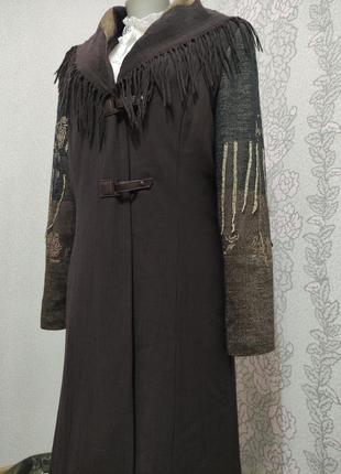 Франція шикарне дизайнерське пальто  люкс бренд шерсть  шаль4 фото