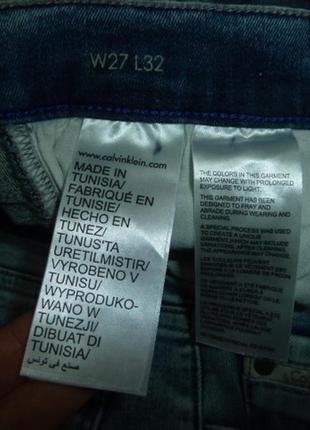 Джинсы calvin klein jeans , р w27 l32, оригинал, сделаны в тунисе8 фото