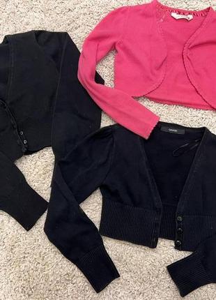 Чёрное болеро, розовое болеро 122-140 рост