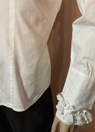 Белая романтическая блузка с рюшками/m- l/ brend almsach4 фото