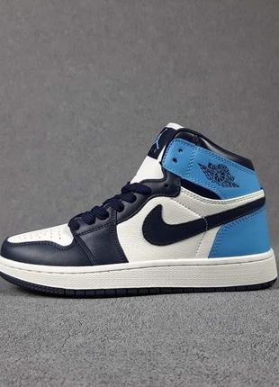 Чоловічі кросівки nike air jordan білі з чорним і синім знижка sale | чоловічі кросівки найк знижка