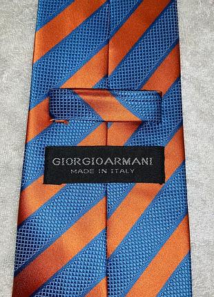 Шикарный полосатый шелковый галстук giorgio armani4 фото