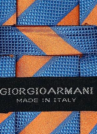 Шикарный полосатый шелковый галстук giorgio armani8 фото