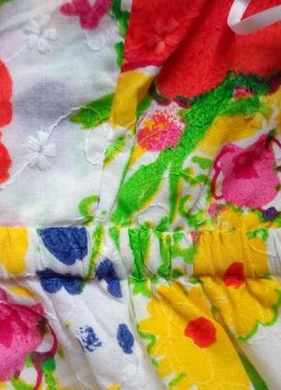 Платье миди tu из белой прошвы с яркими цветами хлопок на подкладке uk229 фото