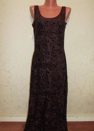 Сарафан плаття довге велюр коричневе р. 12 - m - dorothy perkins