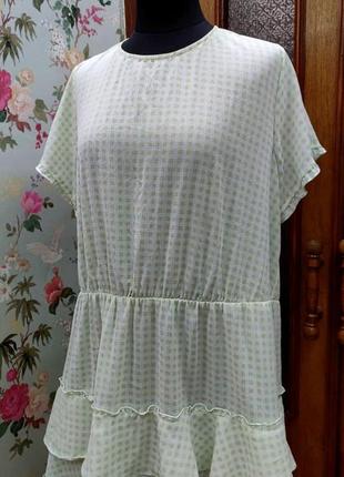 Легкое платье в клеточку, бело-салатовый цвет. divided3 фото