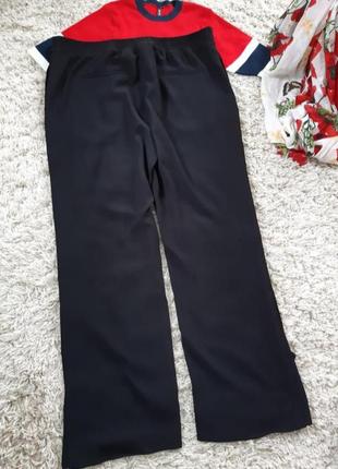 Стильные черные широкие брюки hm размер 16 батал внизу пуговицы и разрезики8 фото