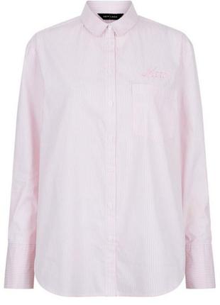 Рожева сорочка в смужку з вишивкою6 фото