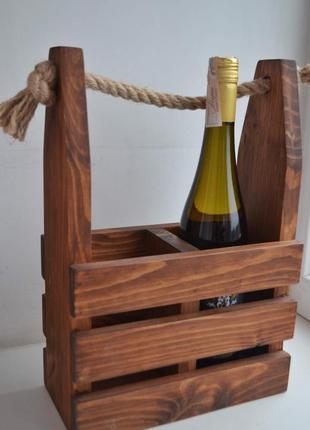 Декоративний ящик для вина (ручна робота)1 фото