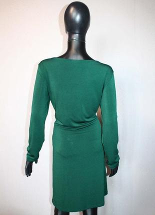Базове смарагдове зелене міді плаття vila зелена сукня довгий рукав трикотажна7 фото