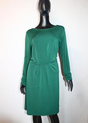 Базове смарагдове зелене міді плаття vila зелена сукня довгий рукав трикотажна6 фото