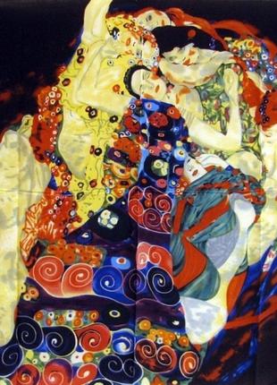 Ексклюзив яскравий великий стильний шарф хустка дизайнерський gustav klimt