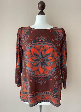 Шелковая блуза рубашка бренд massimo dutti  100%шелк