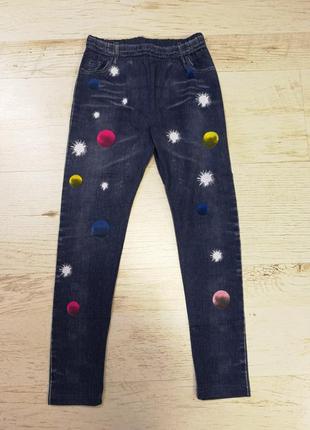 Трикотажные леггинсы под джинс для девочек seagull 8 лет1 фото