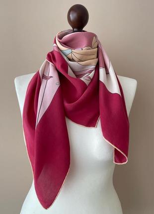 Шелковый платок шарф мадам gres paris оригинал 100% шелк роуль6 фото