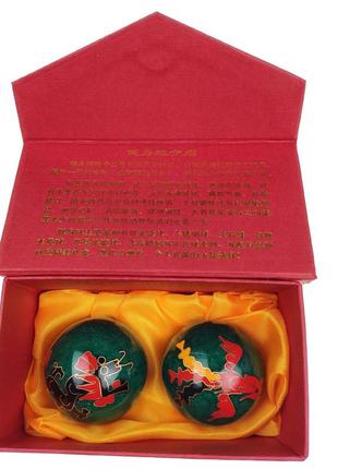 Китайские шарики "дракон и феникс" зеленые (с0799)