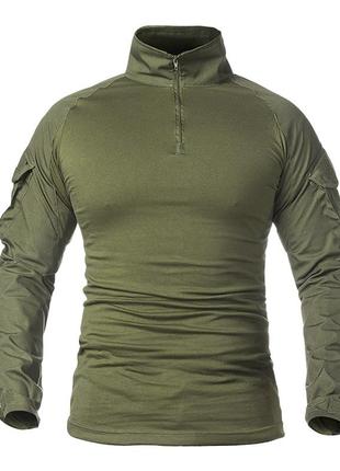 Тактическая рубашка lesko a655 green 2xl (38р.) кофта с длинным рукавом армейская