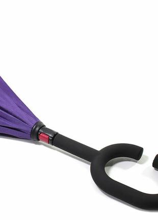 Зонт наоборот lesko up-brella фиолетовый смарт-зонт обратного сложения 26шт4 фото