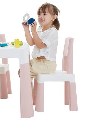 Столик детский и стульчики bestbaby bs-8817 pink игровой для детского сада дома рисования2 фото