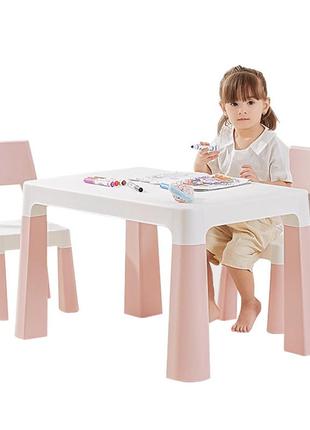 Столик детский и стульчики bestbaby bs-8817 pink игровой для детского сада дома рисования1 фото