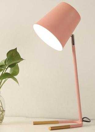 Настільна лампа lesko ttd9400 pink нічник для офісу будинку школяра дротова