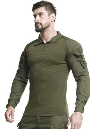 Тактическая рубашка lesko a655 green 3xl 40р. мужская с длинным рукавом убакс5 фото