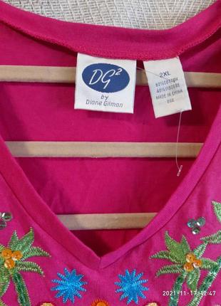 Женская трикотажная блуза, блузка, лонгслив, реглан, водолазка, вышиванка diane gilman батал4 фото