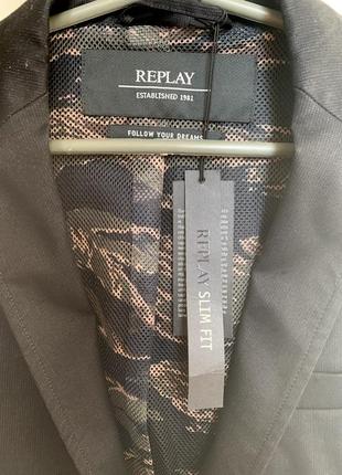 Продаю новый тонкий пиджак replay slim fit, сетка10 фото