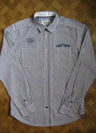 Сорочка у смужку від jack & jones ☕ розмір l / наш 48-50рр