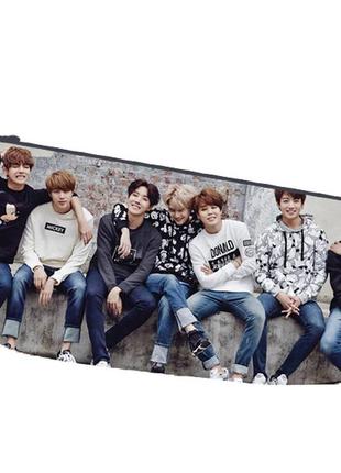 Пенал шкільний bts bangtan boys бтс двосторонній 22х11 см(pn_0008)