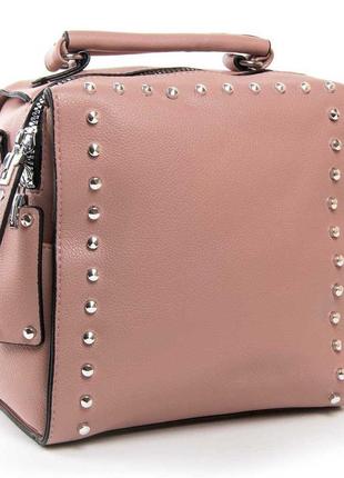 Жіночий рюкзак-сумка, темна пудра