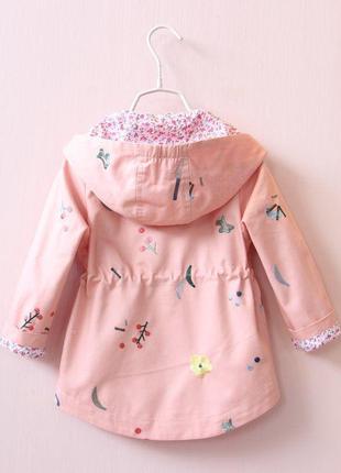 110 парку куртка вітрова на дівчинку дівчинці розова весняна весняна 104 116 розмір3 фото