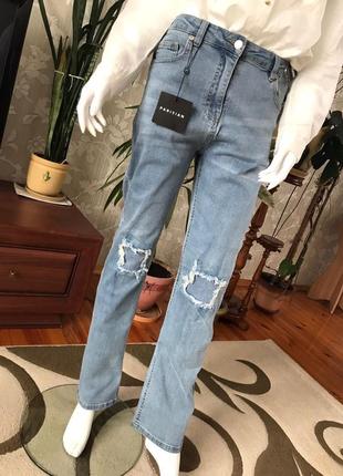 Прямые джинсы высокая посадка1 фото