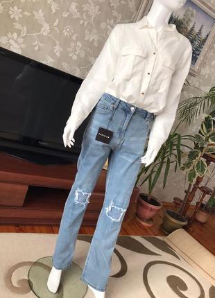 Прямые джинсы высокая посадка3 фото