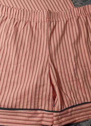 Бавовняна трикотажна піжама шорти і сорочка seyko, роздільна піжама з сорочкою і шортами в смужку10 фото