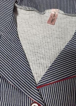 Бавовняна трикотажна піжама шорти і сорочка seyko, роздільна піжама з сорочкою і шортами в смужку6 фото