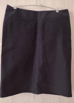 Класна стильна котонова темносиняя спідниця